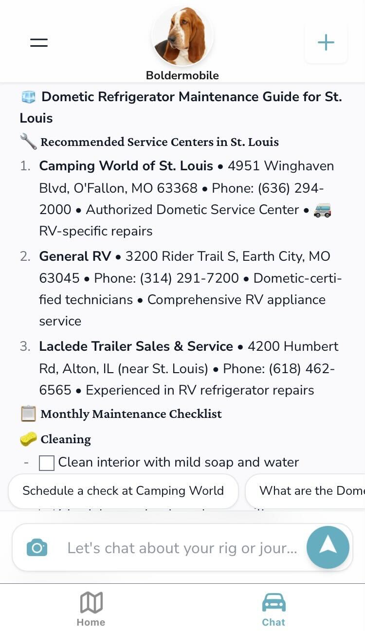 Just ask Grover for a checklist and nearby service locations just in case